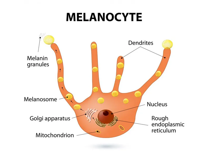 cấu trúc và chức năng của da - Tế bào hắc tố (Melanocytes)