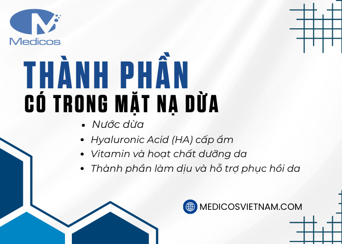 Thành phần chính trong sản phẩm của mặt nạ dừa 