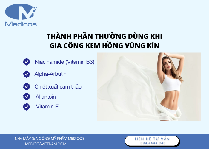 Các thành phần chính có trong kem hồng vùng kín 