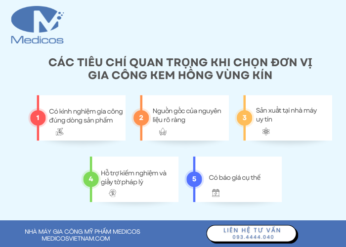Những tiêu chí quan trọng nào cần có trong gia công kem hồng vùng kín 