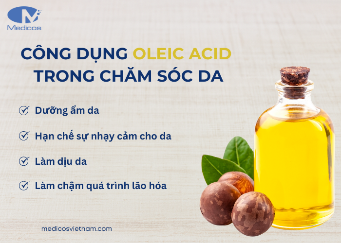 Oleic acid là một thành phần dưỡng ẩm da