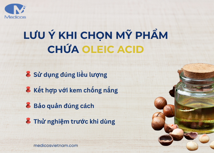 Lưu ý khi sử dụng mỹ phẩm chứa Oleic acid