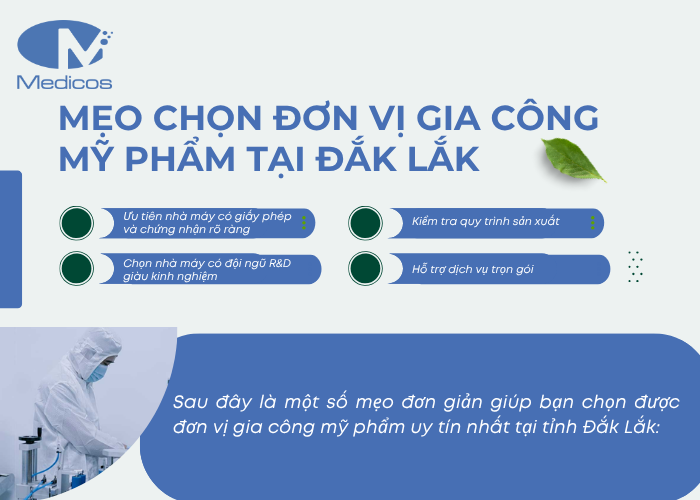 Các tiêu chí để có thể chọn được đơn vị gia công mỹ phẩm uy tín tại khu vực Đắk Lắk