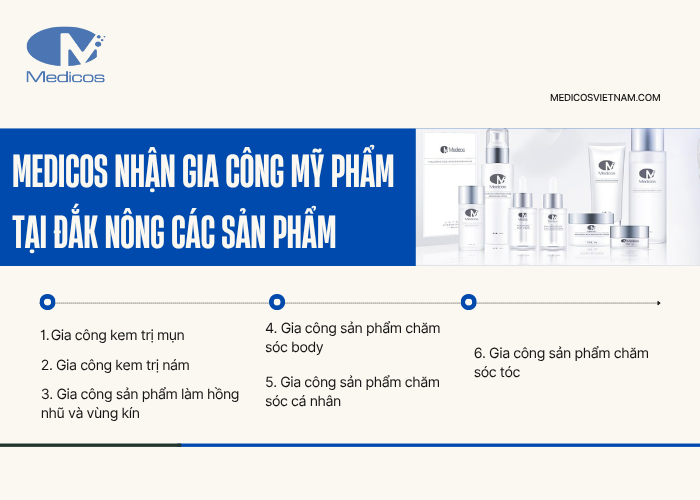 Nhà máy gia công mỹ phẩm Medicos nhận sản xuất sản phẩm tại khu vực Đắk Nông