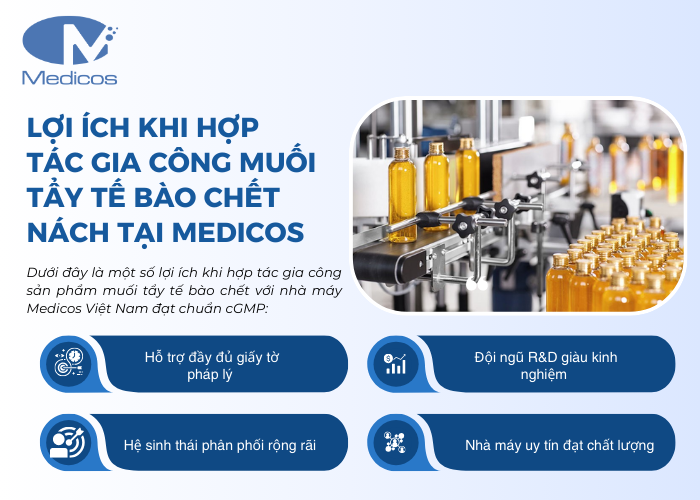 Một số lợi ích nổi bật khi gia công tẩy tế bào chết nách tại nhà máy Medicos