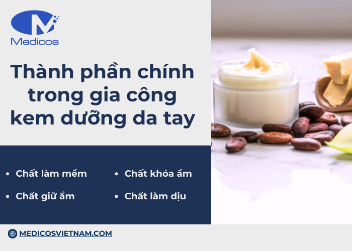Những thành phần chính thường có trong kem dưỡng da tay