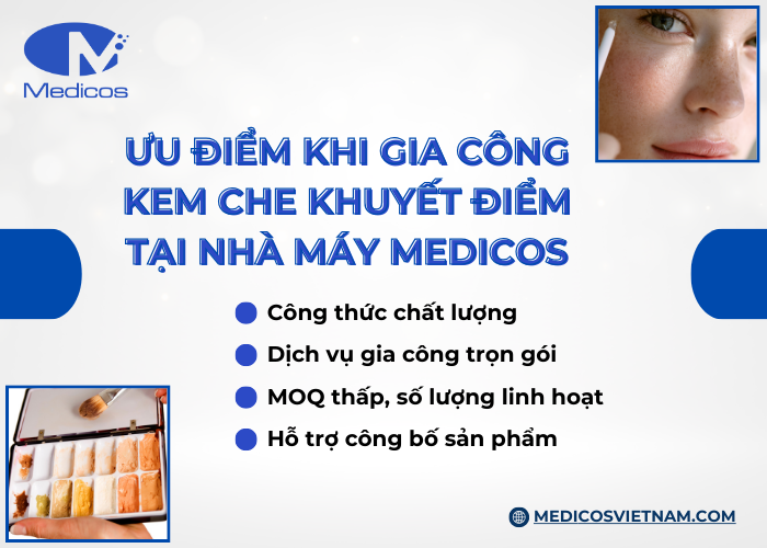 Những ưu điểm khi gia công kem che khuyết điểm tại Medicos Việt Nam