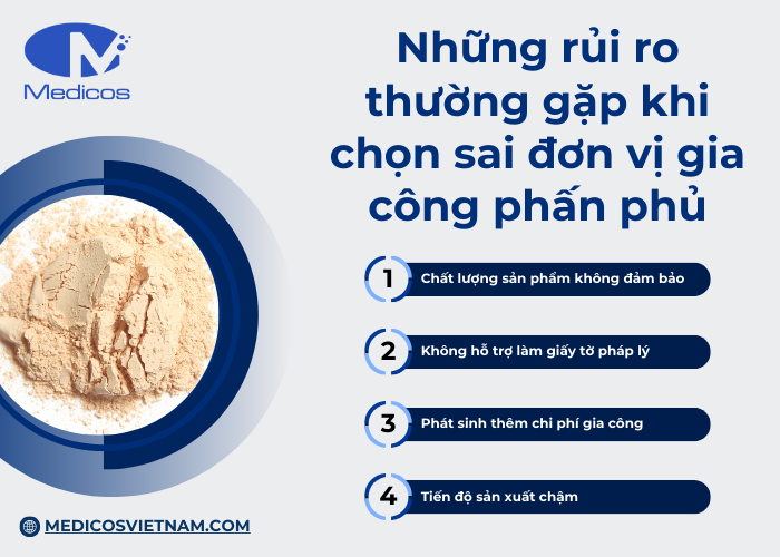 Những rủi ro khách hàng thường gặp khi chọn sai nhà máy gia công phấn phủ